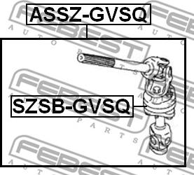 Febest SZSB-GVSQ - Bukse, Stūres mehānisma reduktora vārpsta xparts.lv