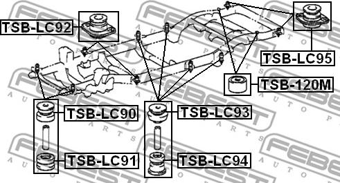 Febest TSB-LC93 - Опора, рама автомобиля xparts.lv