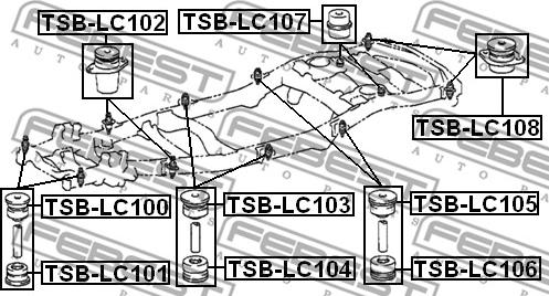 Febest TSB-LC107 - Pakaba, transporto priemonės rėmas xparts.lv
