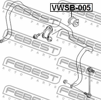 Febest VWSB-005 - Bearing Bush, stabiliser xparts.lv