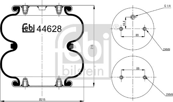 Febi Bilstein 44628 - Bellow, air suspension xparts.lv