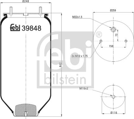 Febi Bilstein 39848 - Bellow, air suspension xparts.lv