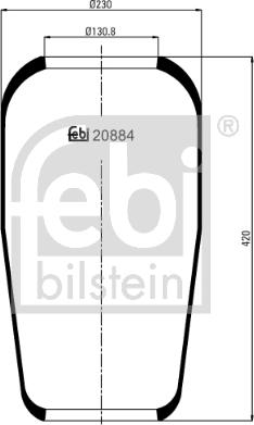 Febi Bilstein 20884 - Bellow, air suspension xparts.lv