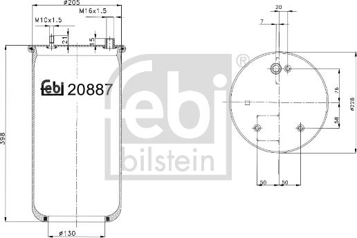 Febi Bilstein 20887 - Bellow, air suspension xparts.lv