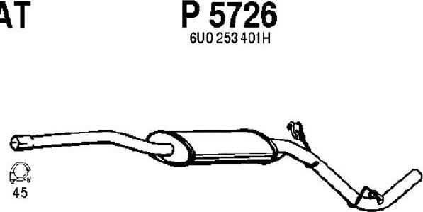 Fenno P5726 - Vidējais izpl. gāzu trokšņa slāpētājs xparts.lv