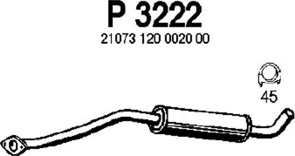 Fenno P3222 - Vidējais izpl. gāzu trokšņa slāpētājs xparts.lv