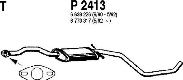 Fenno P2413 - Средний глушитель выхлопных газов xparts.lv