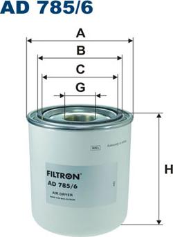 Filtron AD785/6 - Патрон осушителя воздуха, пневматическая система xparts.lv