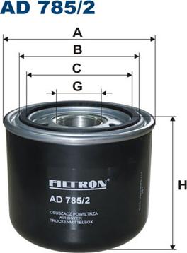 Filtron AD 785/2 - Oro džiovintuvo kasetė, suspausto oro sistema xparts.lv