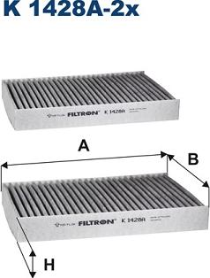 Filtron K 1428A-2x - Фильтр воздуха в салоне xparts.lv