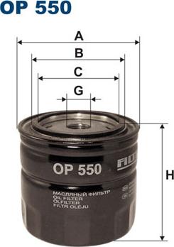 Filtron OP550 - Oil Filter xparts.lv