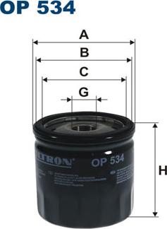 Filtron OP534 - Oil Filter xparts.lv
