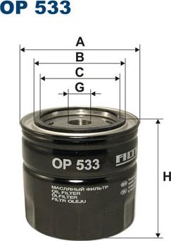 Filtron OP533 - Oil Filter xparts.lv