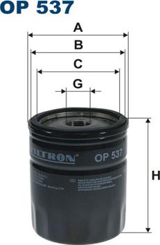 Filtron OP537 - Oil Filter xparts.lv