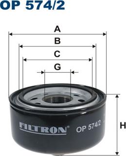 Filtron OP574/2 - Oil Filter xparts.lv