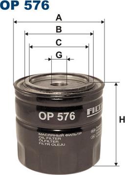Filtron OP576 - Oil Filter xparts.lv