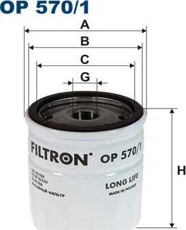 Filtron OP570/1 - Eļļas filtrs xparts.lv