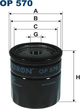 Filtron OP570 - Масляный фильтр xparts.lv