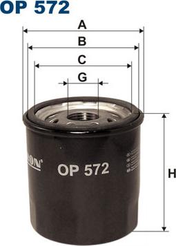 Filtron OP572 - Oil Filter xparts.lv