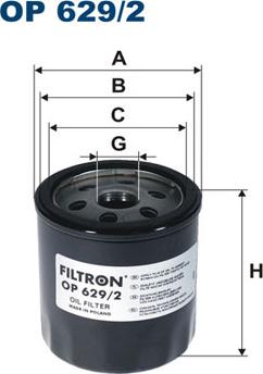 Filtron OP629/2 - Eļļas filtrs xparts.lv