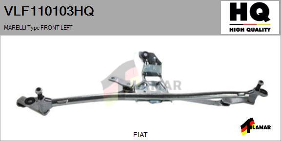 FLAMAR VLF110103HQ - Stiklu tīrītāja sviru un stiepņu sistēma xparts.lv