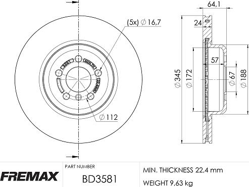 FREMAX BD-3581 - Brake Disc xparts.lv