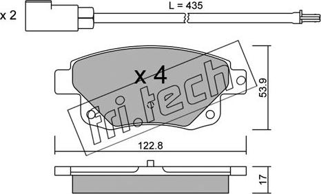 Fri.Tech. 697.0 - Brake Pad Set, disc brake xparts.lv