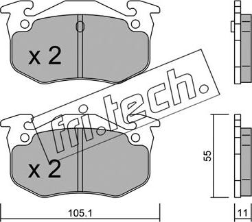 Fri.Tech. 040.0 - Brake Pad Set, disc brake xparts.lv