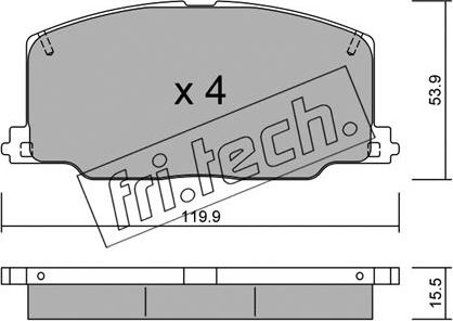 Fri.Tech. 069.0 - Brake Pad Set, disc brake xparts.lv