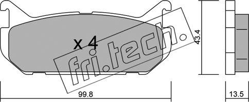Fri.Tech. 312.0 - Brake Pad Set, disc brake xparts.lv