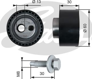Gates T41140 - Tensioner Pulley, timing belt xparts.lv