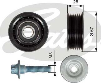 Gates T36619 - Deflection / Guide Pulley, v-ribbed belt xparts.lv