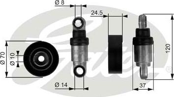 Gates T38242 - Deflection / Guide Pulley, v-ribbed belt xparts.lv