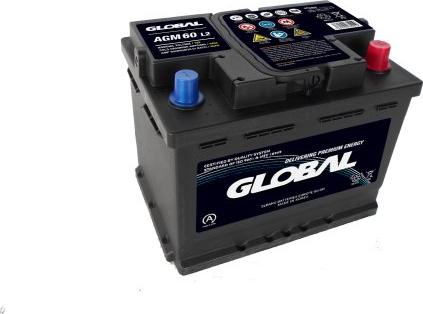 GLOBAL GR060AGM - Стартерная аккумуляторная батарея, АКБ xparts.lv