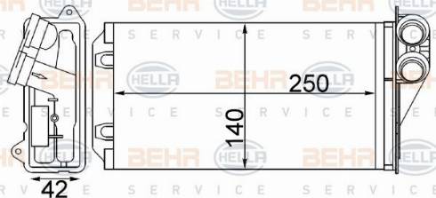 HELLA 8FH 351 511-524 - Heat Exchanger, interior heating xparts.lv
