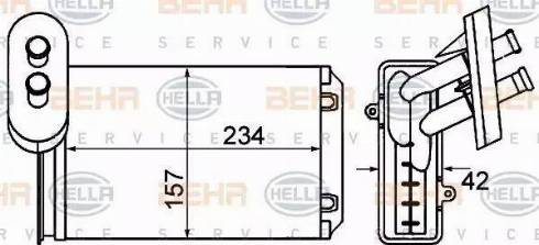 HELLA 8FH 351 001-611 - Heat Exchanger, interior heating xparts.lv