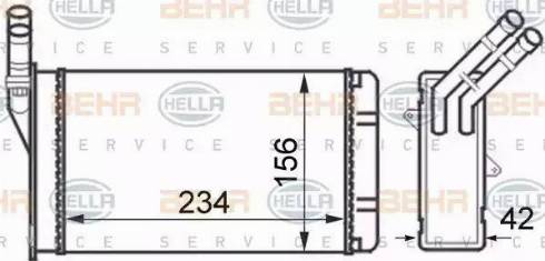 HELLA 8FH 351 024-301 - Heat Exchanger, interior heating xparts.lv
