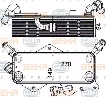 HELLA 8MO 376 908-061 - Eļļas radiators, Automātiskā pārnesumkārba xparts.lv