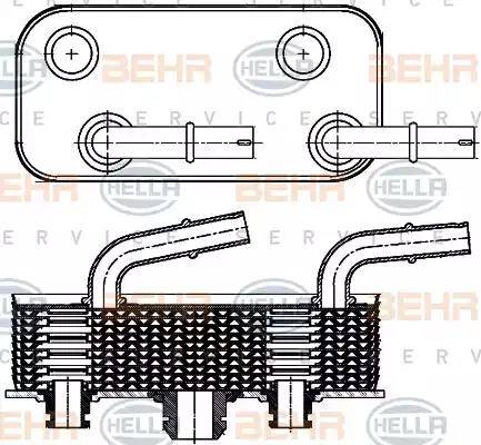 HELLA 8MO 376 790-791 - Oil Cooler, automatic transmission xparts.lv