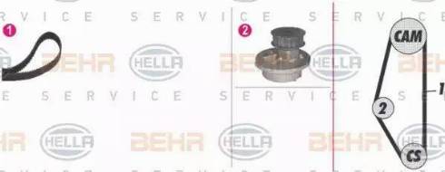 HELLA 8MP 376 804-881 - Water Pump & Timing Belt Set xparts.lv