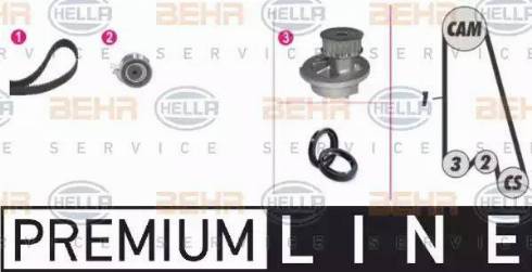 HELLA 8MP 376 800-801 - Water Pump & Timing Belt Set xparts.lv