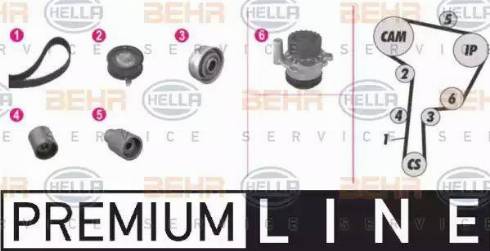 HELLA 8MP 376 802-881 - Water Pump & Timing Belt Set xparts.lv
