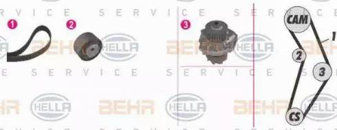 HELLA 8MP 376 810-881 - Water Pump & Timing Belt Set xparts.lv