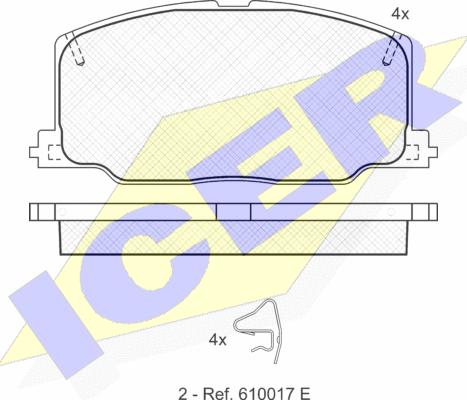 Icer 181004 - Brake Pad Set, disc brake xparts.lv