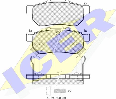 Icer 181024 - Brake Pad Set, disc brake xparts.lv