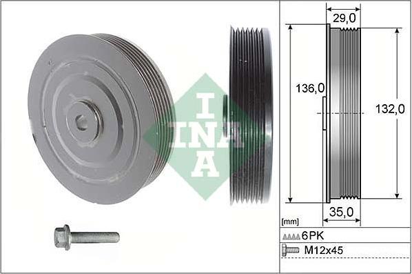 INA 544 0009 20 - Belt Pulley, crankshaft xparts.lv