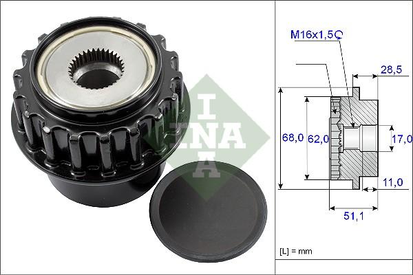 INA 535 0175 10 - Pulley, alternator, freewheel clutch xparts.lv