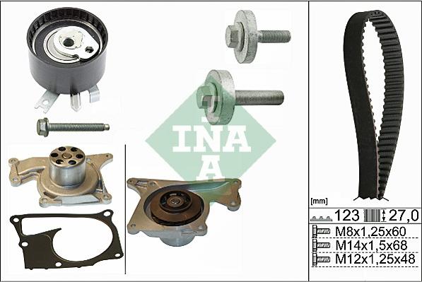 INA 530 0197 32 - Water Pump & Timing Belt Set xparts.lv