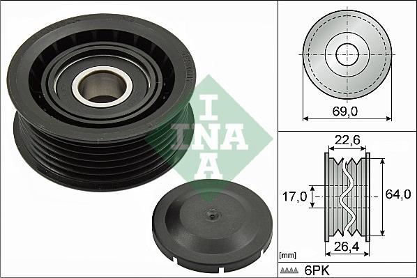 INA 532 0160 10 - Deflection / Guide Pulley, v-ribbed belt xparts.lv