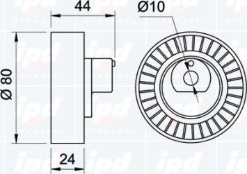 IPD 15-0491 - Deflection / Guide Pulley, v-ribbed belt xparts.lv